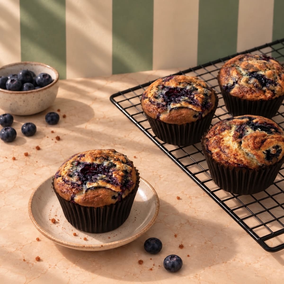 Blueberry swirl muffins