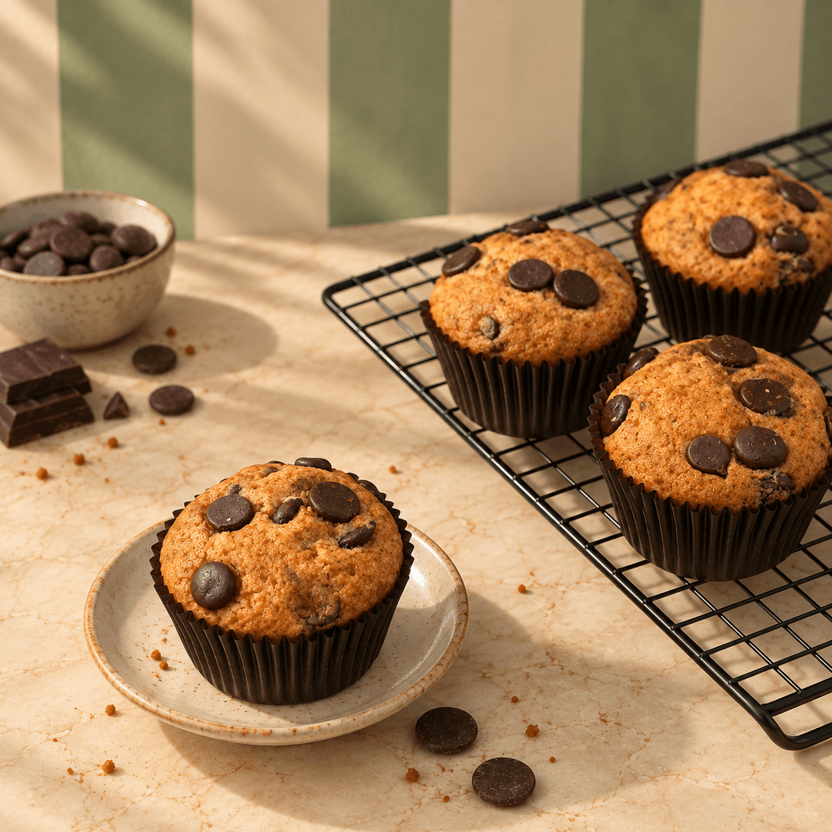 Vanilla choco chip muffins